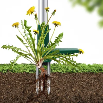 Metal Stand up Weeder Puller Long Handle Root Picker with Foot Platform Pedal Easy Operation Back Saving Weeding Work