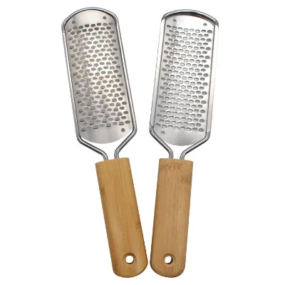 BE BEAUTY Long-Handle 304 Metal & Wooden Foot Care Callus Remover File Extra Smooth Surface 26.5cm Size