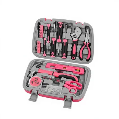 67-piece Carbon Steel Household Tool Set Pink Womens Home Toolbox Pliers Wrench Set Wholesale
