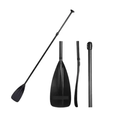 3 Piece Adjustable Carbon Fiber SUP Paddle-Black Straight Handle Lakes & Rivers Use