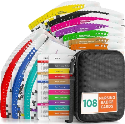 Nursing Pocket Reference Cards - School Essentials Cheat Sheet for Nurses - Quick Access Pocket Cards