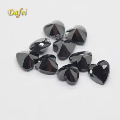 Factory Heart Synthetic Black Nano Gemstone for Jewelry Setting