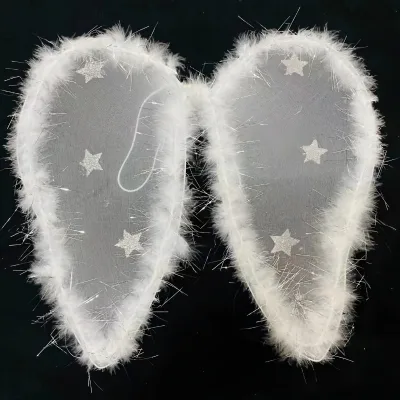 Angle Wings Fairy White Nylon Feather Wing Halloween Dress up Cosplay Accessories Party Decoration