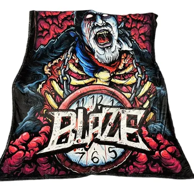 Custom Printed Designer 100% Polyester Soft Flannel Sofa Blanket Fast Delivery Floral Cartoon Character Knitted Sublimation