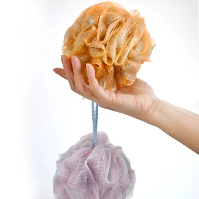 OEM/ODM Custom Design Soft Bath Puff Wholesale Comfortable Double Color PE Mesh Bath Puff for Girl Eco-friendly Bath Sponges