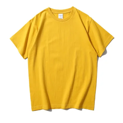 Men's 240gsm Heavyweight 100% Cotton Short Sleeve T-Shirt Blank Silk Screen Printed Breathable Eco-Friendly Regular Fit Summer