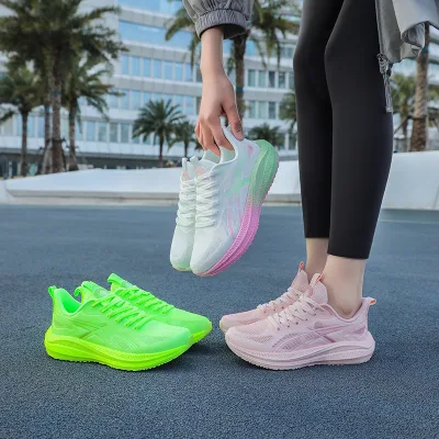 Casual Leisure Lace-Up Shoes Lightweight Newest Eva Sneakers New Fashion Outdoors Women Running Breathable Sport Shoes