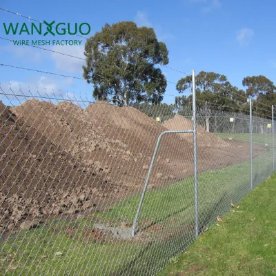 Hot Dipped Galvanized PVC Coated Eco-Friendly Wire Mesh Outdoor Farm Garden Construction Site 6ft Silver Chain Link Fence Panels