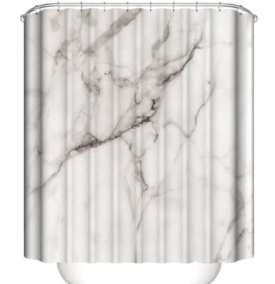 Waterproof Polyester Fabric Shower Curtain Bathroom Products Marbling Design Shower Curtains