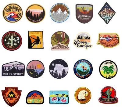 Wholesale Canvas Iron-On Embroidery Patches with Sequins for Hats