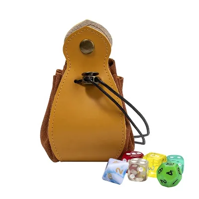High Quality Multifunction Reinforced Drawstring Pu Leather Dice Bags for DND Game