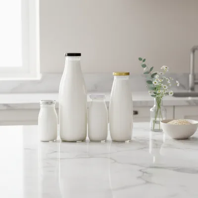 Hot Sale Airtight 200ml 250ml 300ml Custom Label Glass Beverage Juice Milkshake Yogurt Milk Bottle with Iron Lid