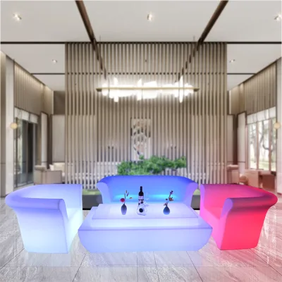 Dimmable Led Hookah Lounge Sofa Set Outdoor Cafe Rgb Illuminated Waterproof Garden Furniture