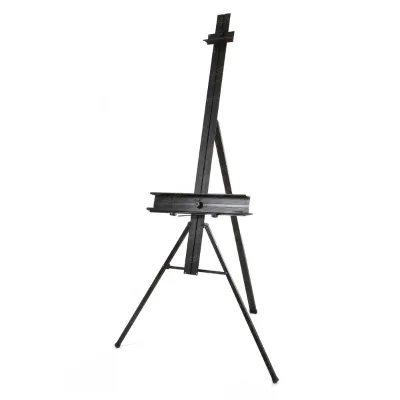 SINOART Artist Aluminum Studio Easel 155.5CM Single-Mast Easel Black Lightweight and Stable Studio Easel for Floor Display Stand