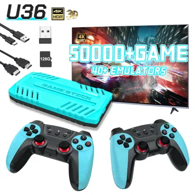 2026 Newest U36 Retro Home TV Game Console HD 2.4G Wireless 128G Battery Rechargeable 128GB TF Card Expansion 40000-50000 Games