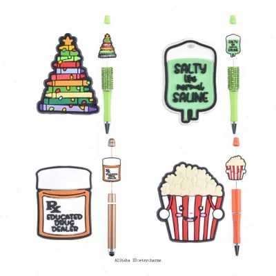 PVC Focal Beads New Arrivals Silicone Halloween Christmas Thanksgiving Day Singer Focal Beads for Pen Making