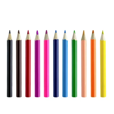 Cheap Pencil Can Custom Logo New Style 8.8cm 8.5cm Children's Customizable Logo Pencils 3.5 Inch Round Rod with Color Core Sets