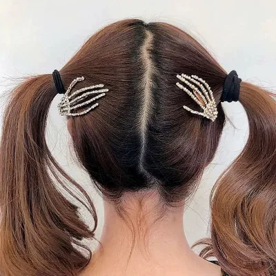 Alloy Skull Claw Hair Clip Ghost Claw Halloween Headwear Edge Clip Sweet Cool Style Girl Hair Accessories Side Clip Hair Clip