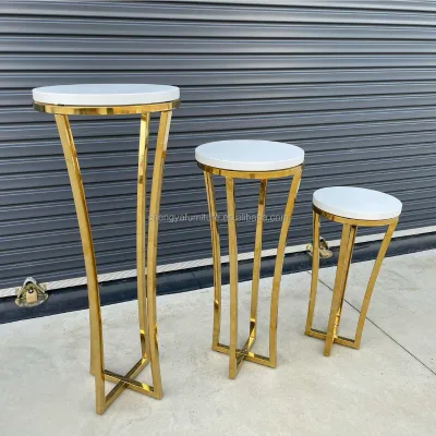 New Round Wedding and Event Gold Cake Table for Sale