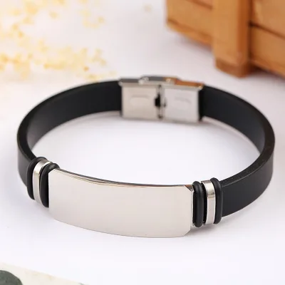 Student Bangle Bracelet Silicone Custom Bracelets Engraving Stainless Steel Korean Accessories Wholesale Female ALN25122308