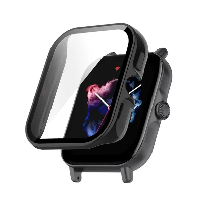Glass Case for Huami Amazfit GTS3 Watch PC All-around Bumper + Screen Protector Waterproof Shockproof Dustproof 5 Colors
