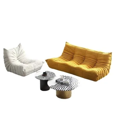 Modern Single Double Seat Caterpillar Lazy Bean Bag Sofa High-Density Sponge Filling Fabric for Comfortable Living Room Bedroom