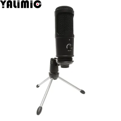 Hot Sale USB Desktop Condenser Microphone with LED Light Plug Play Wired Computer Gaming Microphone Custom Logo No Driver Needed