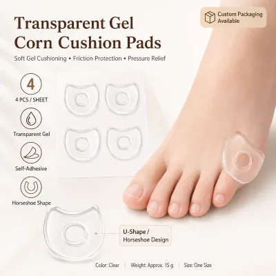 Clear Silicone Gel Bunion Toe Separator U Shape Hydrogel Foot Cushion Toe Ring Callus Guard Invisible Waterproof Sandal Adjuster