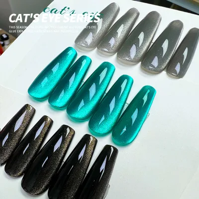 Private Label Vegan Nail Paint Hema Free Reflective Glitter Translucent Ice Crystal Magnetic Cat Eye Gel Polish