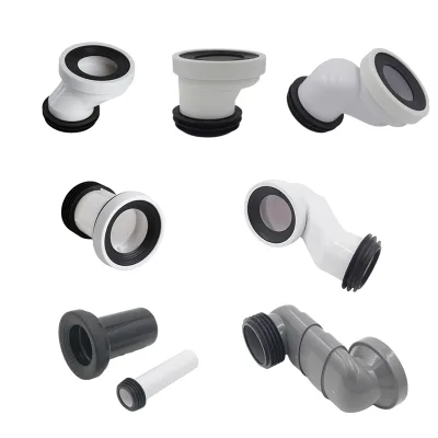 Factory Direct Sale PVC WC Connector Offset Toilet Sewage Pipe Pan Connectors