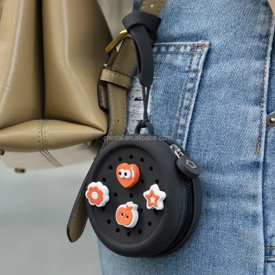 CHINFAI Customized Headphone Organizer Silicone Pouch Zipper Closure for Storing Earbuds/USB Flash Drive/Keys/Mini Lipstick Cord