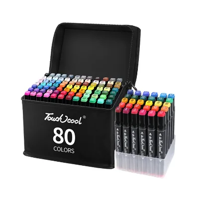 Factory Direct Professional 80-Color Art Markers Genuine TOUCH Dual Tip Alcohol-Based Oil-based Markers Color Pens for Drawing