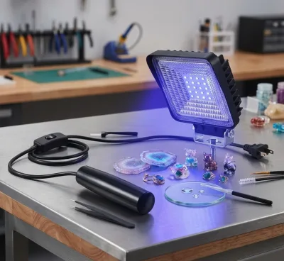 Handheld UV Resin Curing Light LED Flood Lamp Corded for Craft DIY Jewelry Making Tool Workshop Studio