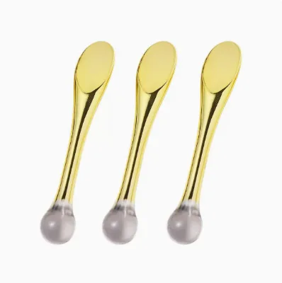 Plastic Skincare Face Cream Scoop Gold Mini Skin Care Cosmetic Makeup Spatula Facial Spoon