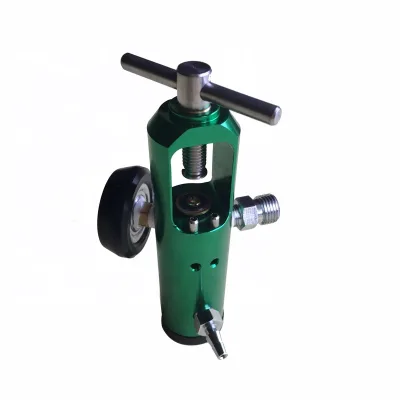 EMS Aluminum Oxygen Regulator with One Check Valves/Heyer Fittings Oxygen Regulator 0-25 Lpm -1Check Valves-Hose Barb