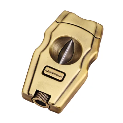 Luxury Classic V-Shaped Smooth Portable Cigar Cutter Stainless Steel Blade with Laser Logo for Office Use Comes in Gift Box