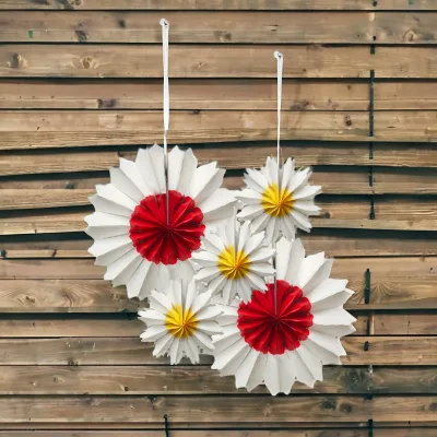 Colorful Eco Friendly Hanging Hollow Art Paper Flower Decoration 12"(30cm) Height Factory Wholesale for Christmas