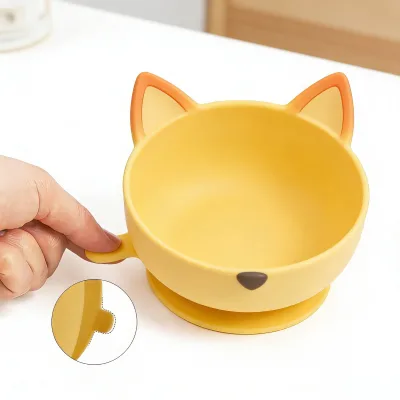 Hot Sale Customized Logo Eco Friendly Ergonomically Designed BPA Free Silicone Baby Food Bowl Easy Cleaning for 0-24