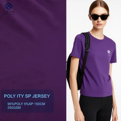 New Arrival Girls Sport Clothing Lightweight Polyester Ity Single Span Fabric Jersey