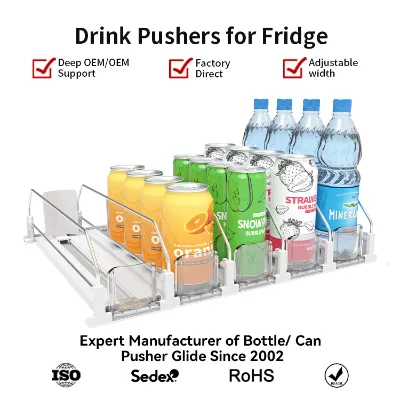 Auto Feed Scalable Beverage Pusher Tray Drink Restocking System for Supermarket Refrigerators