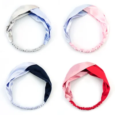 Satin Silk Color Splicing Headband Korean Fashion Personality Bundle Headband