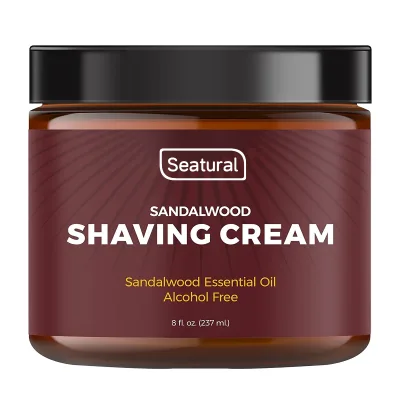 Private Label Natural Sandalwood Shaving Cream for Men and Women - Smooth Close Refreshing Shave Cream Gel