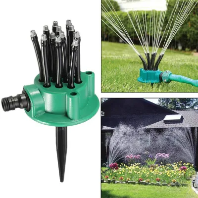 360 Degree Automatic Multi-Head Gardening Irrigation Tool Garden Sprinkler with Shower for Convenient Watering