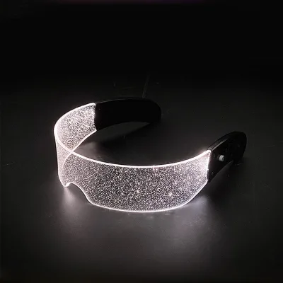 Light up Glasses for Adult, LED Glasses with 7 Colors and 5 Modes, Futuristic Style Glasses for Cosplay Festivals Clubs Parties