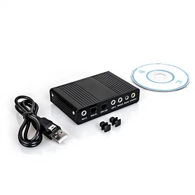 USB5.1 5.1 Channel Fiber Optic External Sound Card for Mixing Karaoke Desktop Notebook