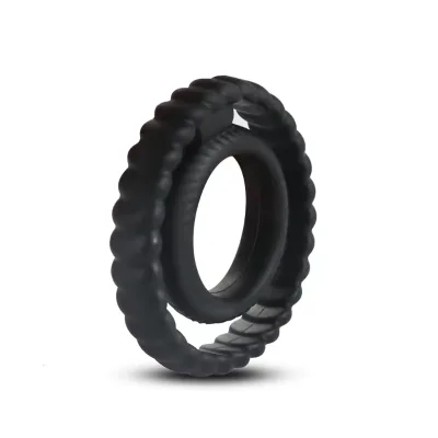 High Quality Adult Products Wholesale Silicone Lock Essence Delay Double Ring Sex Toy Delay Ejaculation Penis Ring for Adult Men