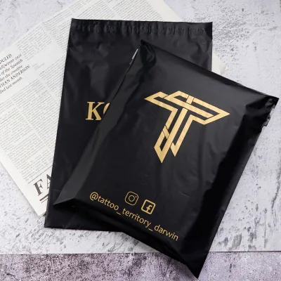 Custom Compostable Black Matt Mailerpoly Plastic Mailer amazon Brand Polybag Shipping Packing Bag for Psotage