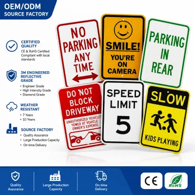 Reflective Traffic Signs Bundle Aluminum Caution Signs Second Grade Reflective Film UV Printed 12 for Residential Yard/Driveway