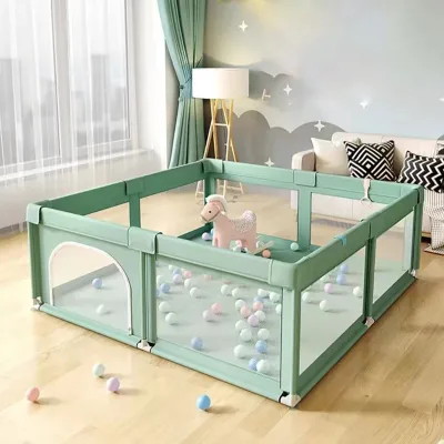 Factory Price Reversible Soft Sided Sturdy Breathable Easy Clean Newborn Baby Playpen for Home Daycare and Travel