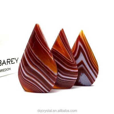 Wholesale Spiritual Healing Sardonyx Ornament Carnelian Silk Water Drop Shape Crystal Crafts Energy Stone for Healing Gift